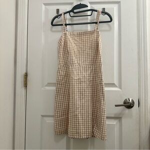 NWT Abercrombie & Fitch Beige Gingham Mini Dress